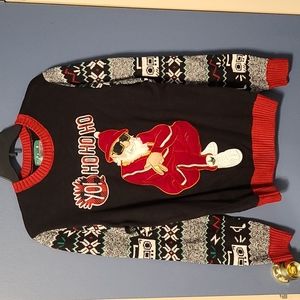 Mens Ugly Christmas Sweater Hip Hop Santa